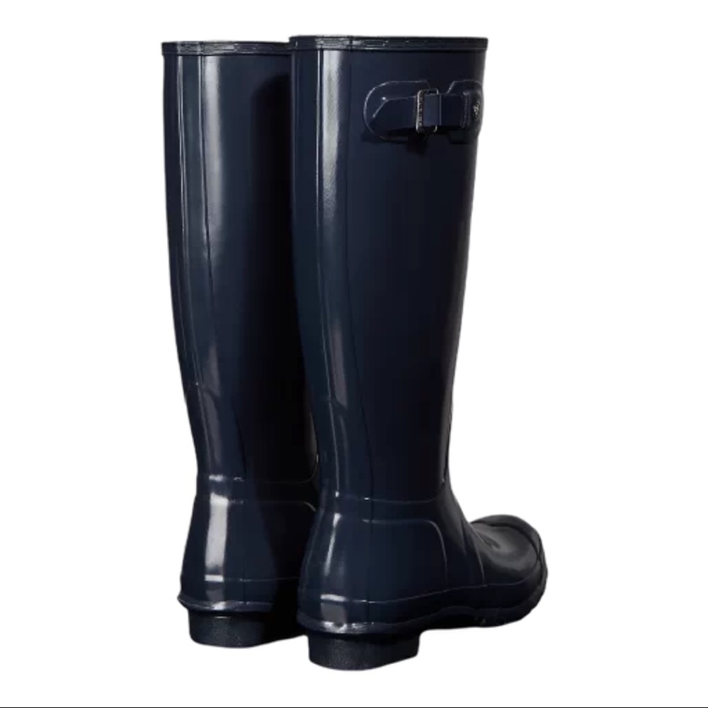 NEW HUNTER | Original Tall Gloss Boots - Navy - Picture 3 of 4